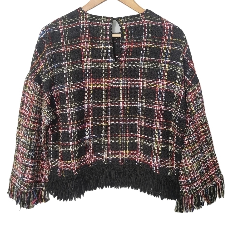 Zara Multicolor Tweed Oversized Sweater - Picture 3 of 13